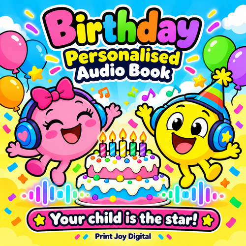 Birthday personalised audiobook cover — Your child is the star