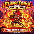 Flame Force personalised audiobook cover — Your child is the star