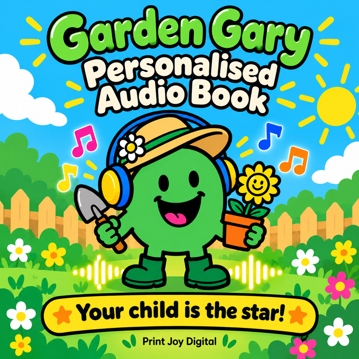 Garden Gary personalised audiobook cover — Your child is the star