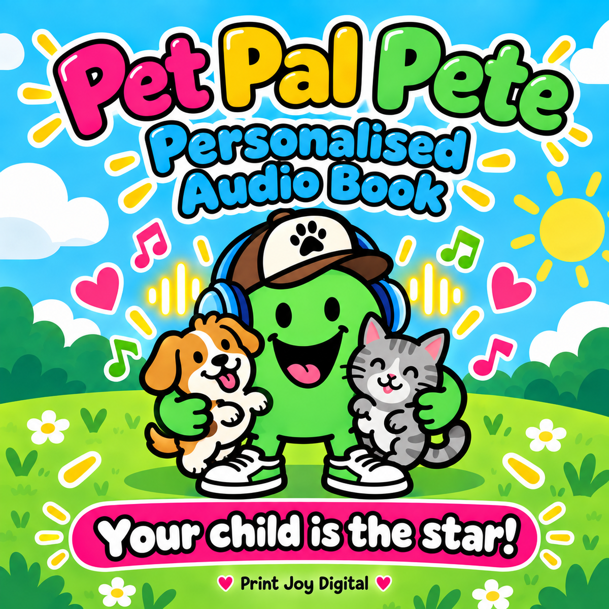 Pet Pal Pete personalised audiobook cover — Your child is the star