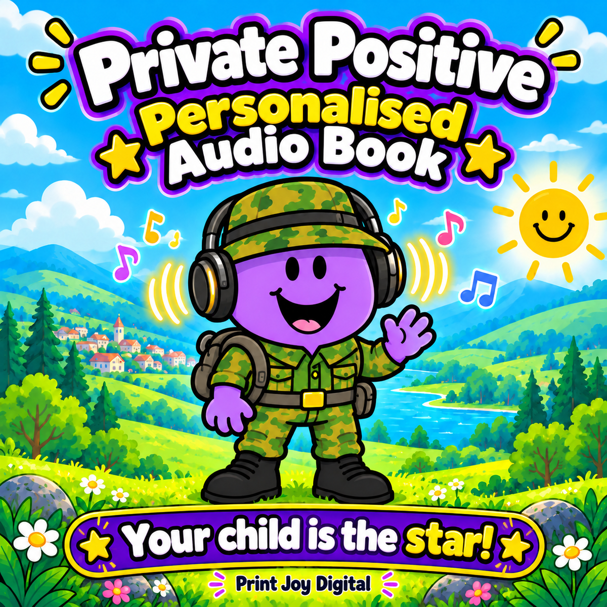 Private Positive personalised audiobook cover — Your child is the star
