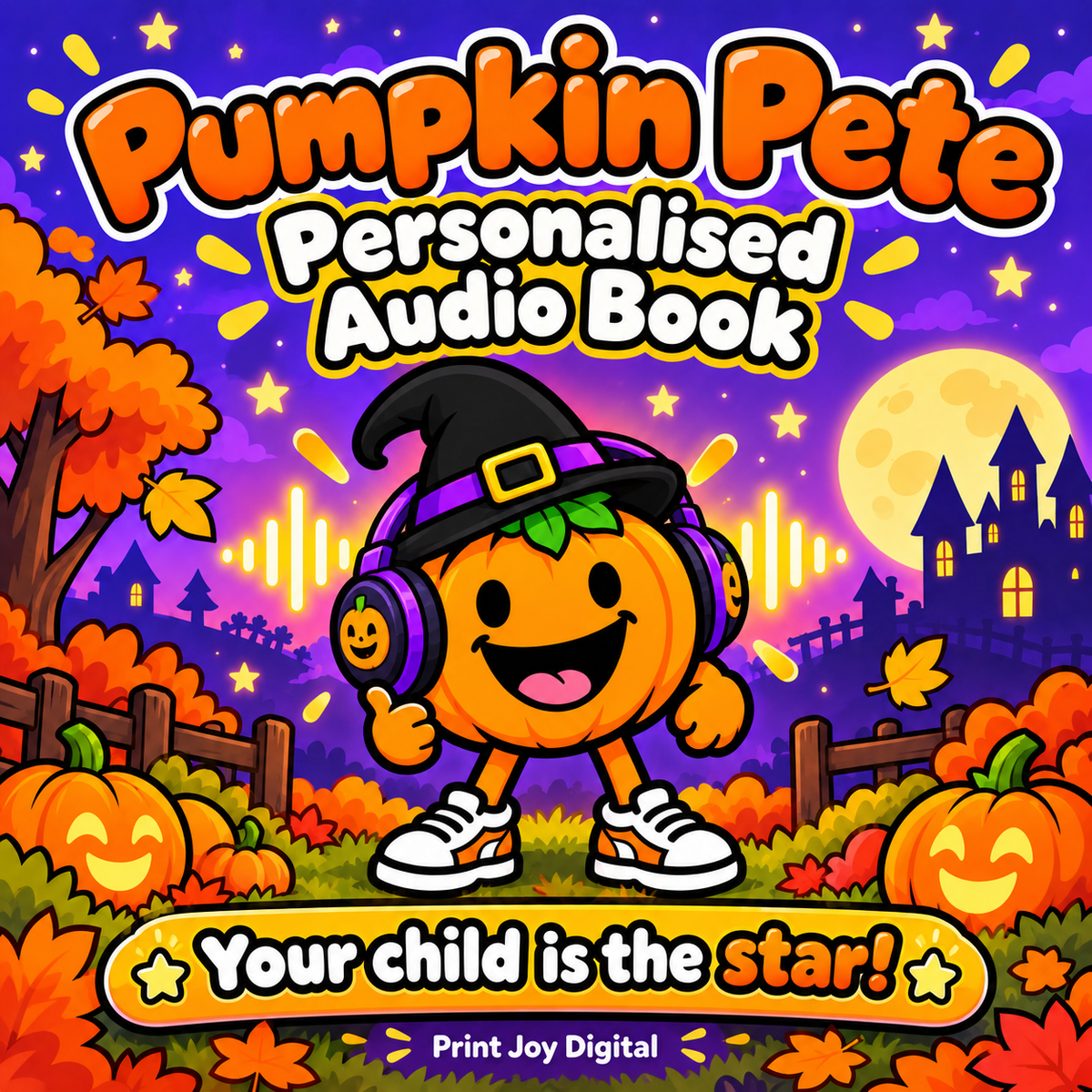 Pumpkin Pete personalised audiobook cover — Your child is the star