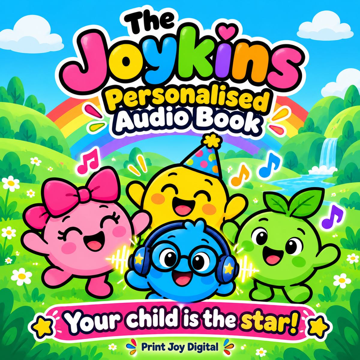 The Joykins personalised audiobook cover — Your child is the star