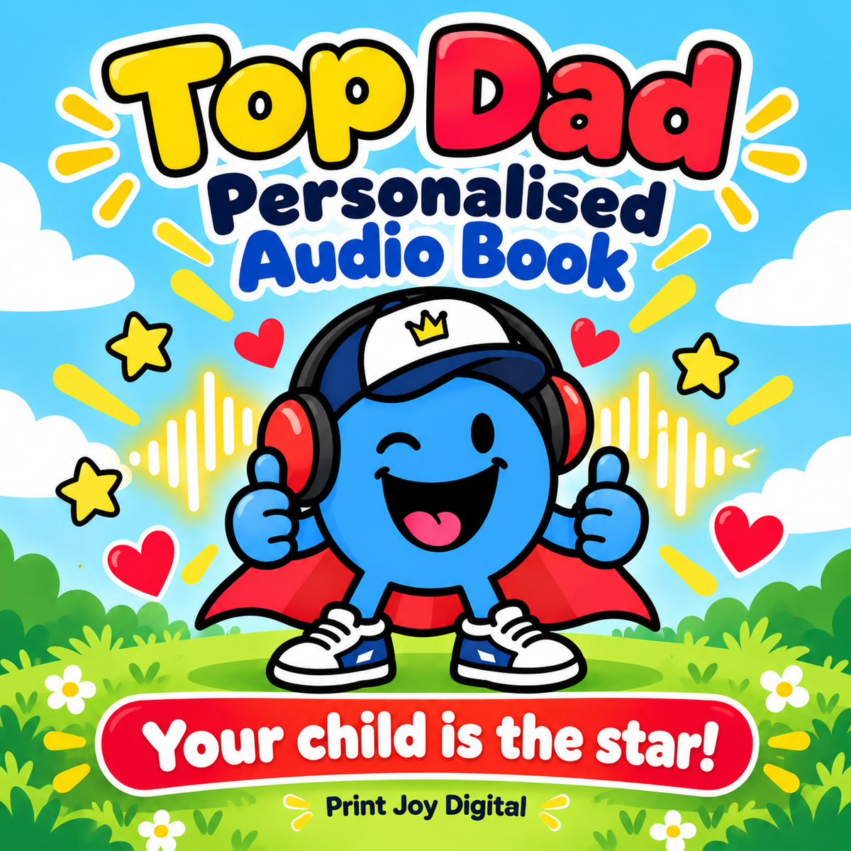 Top Dad personalised audiobook cover — Your child is the star